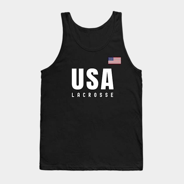 Lacrosse Player USA American Flag Tank Top by Visual Vibes